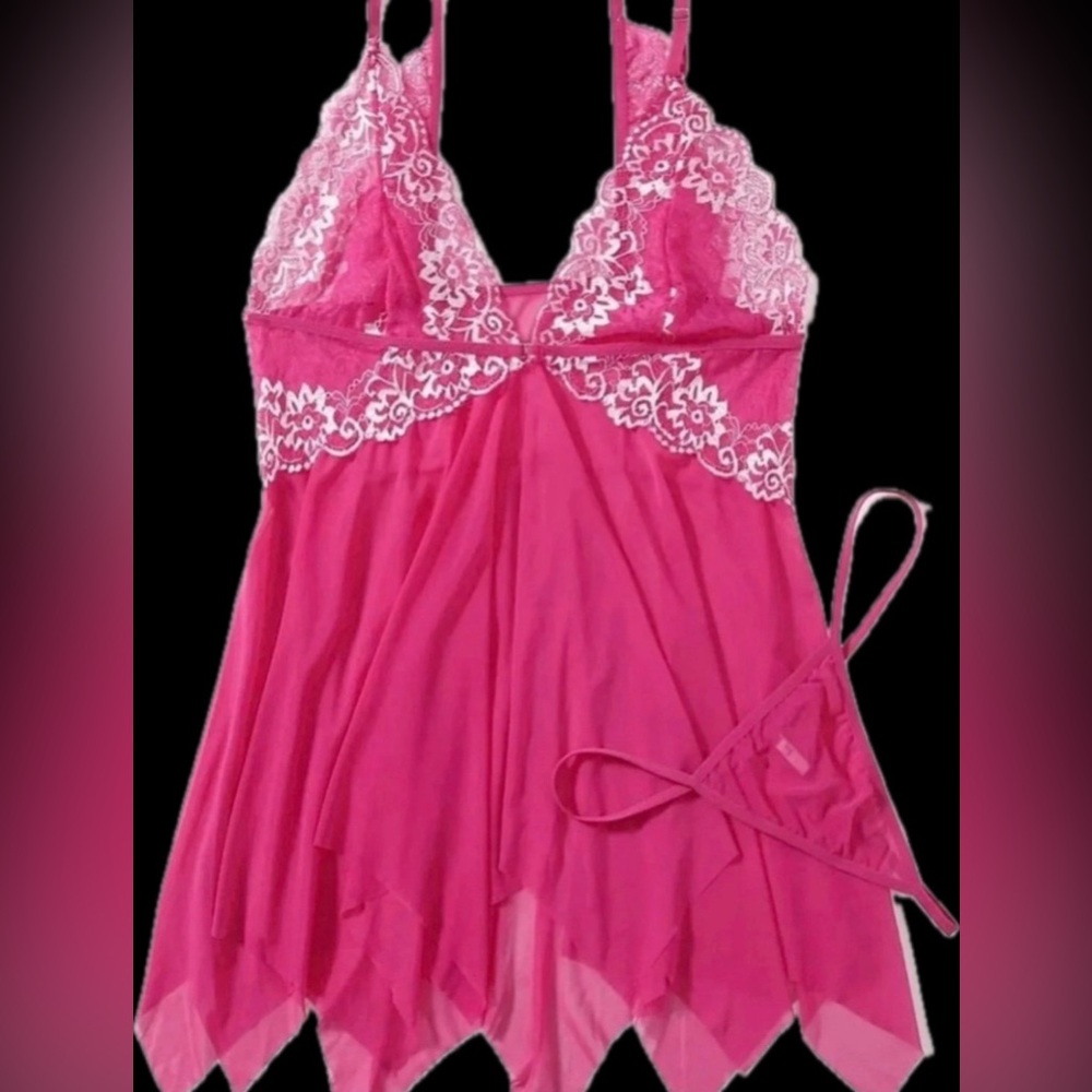 Hot pink lingerie set 2X new